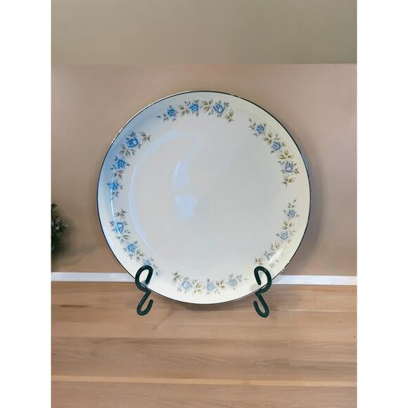 Lennold Rhapsody 12 in Round Platter Chop Plate Vintage Blue Flowers Fine China - Picture 1 of 7